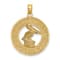 14k Yellow Gold Textured Lauderdale-By-The-Sea Fl with Pelican Pendant
