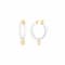 14K Yellow Gold Over Sterling Silver Acrylic Mini Heart Charm Hoop
Earrings in Clear