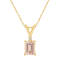7x5mm Emerald Cut Morganite with Diamond Accent 14k Yellow Gold Pendant
With Chain