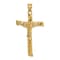 14k Yellow Gold Textured Crucifix Pendant