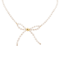 Cultured Freshwater Pearl Bow Necklace with Gold-Tone Brass Accents
