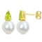4/5 CT TGW Peridot and 8.5-9MM Freshwater Cultured Pearl Earrings in
Yellow Plated Sterling Silver