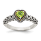 Sterling Silver with 14K Accent Antiqued Peridot Ring