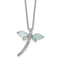 Rhodium Over Sterling Silver Lab Created Opal and Cubic Zirconia Dragonfly