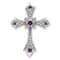 Rhodium Over 14k White Gold Amethyst and Diamond fleur-de-lis Cross
Chain Slide