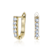 Pave CZ U-Hoop Earrings In 14K Gold Over Brass
