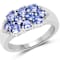 Oval Lavendar Tanzanite Rhodium Over Sterling Silver Cluster Ring 1.7ctw