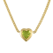14K Yellow Gold Over Sterling Silver Peridot Heart Curb Chain Necklace 1.0ctw