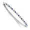 Rhodium Over 14k White Gold Sapphire and Diamond Bangle