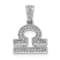 Rhodium Over 14K White Gold Diamond Libra Zodiac Pendant