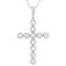 Lab-Grown Diamond Cross Pendant In Sterling Silver 0.75ctw