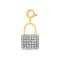 Lab Created White Sapphire 18K Yellow Gold Over Sterling Silver Pave
Padlock Pendant Charm