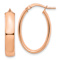 14k Rose Gold 1/1" High Polished Oval Hoop Earrings