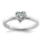 Sterling Silver Stackable Expressions Aquamarine Heart Ring 0.06ctw