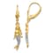 14k Yellow Gold and Rhodium Over 14k Yellow Gold Brushed Polished
Mermaid Dangle Earrings