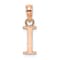 14k Rose Gold Polished Block Letter I Initial Pendant