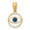 14k Yellow Gold Polished Enameled Reversible Eye Pendant