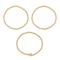Initial R CZ Beaded Bracelet Set In 14K Gold Over Brass 0.14ctw