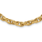 14K Yellow Gold Polished and Grooved Fancy Oval Link Necklace