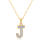 White Diamond Accent 10k Yellow Gold J Initial Pendant With 18” Rope Chain
