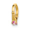 14k Yellow Gold 3D Ring with October Birthstone Light Pink Cubic
Zirconia Charm
