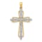 14K Yellow Gold and Rhodium 0.03ct. Diamond Cross Pendant