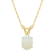 8x6mm Oval Opal 14k Yellow Gold Pendant With Chain