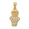 14k Yellow Gold Textured Basketball and Net pendant
