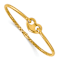 14K Yellow Gold Polished Heart Hinged Bangle Bracelet