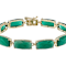 Green Onyx Tennis Bracelet In 18K Gold Over Sterling Silver
