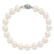 Rhodium Over Sterling Silver 8-9mm White Freshwater Cultured Pearl Bracelet