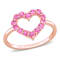4/5 CT TGW Pink Sapphire Heart Ring in 10K Rose Gold