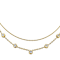 Layered Moissanite Station Necklace And Chain In 14K Gold Over Sterling Silver