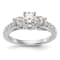 Rhodium Over 14K White Gold Lab Grown Diamond SI1/SI2, G H I, 3-Stone
Engagement Ring