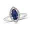 1.37ctw Sapphire and Diamond Ring in 14k White Gold