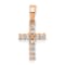 14K Rose Gold Diamond Latin Cross Pendant