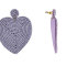 Off Park® Collection, Purple Seed Bead Heart Shape Earring