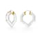 14K Yellow Gold Over Sterling Silver Heart Gem Acrylic Hoops in Clear