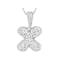 CZ Initial X Bubble Letter Pendant Necklace In Sterling Silver 1.77ctw