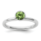 Sterling Silver Stackable Expressions High 5mm Green Crystal Ring