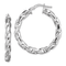 Rhodium Over Sterling Silver 4x25mmTwisted Hoop Earrings