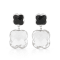 White Cushion Crystal Quartz and Black Cushion Onyx Sterling Silver
Earrings 45ctw