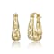 Openwork U-Shaped Oblong Hoop Earrings In 14K Gold Over Brass
