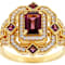 Grape Color Garnet, Purple Rhodolite And White Zircon Ring In 18K Gold
Over Sterling Silver 2.06ctw