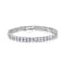 Square-Cut CZ Tennis Bracelet In Rhodium Over Brass