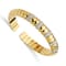 14K Yellow Gold Diamond Polished Cuff Bangle 0.85ctw