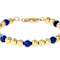 Lapis Lazuli Beaded Bracelet In 18K Gold Over Sterling Silver 6mm