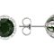 Chrome Diopside And Zircon Stud Earrings In Sterling Silver
