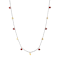 Two-tone Base Metal Charm Color Bead Necklace 40 inch