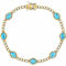 Turquoise And Link Station Bracelet In 18K Gold Over Sterling Silver